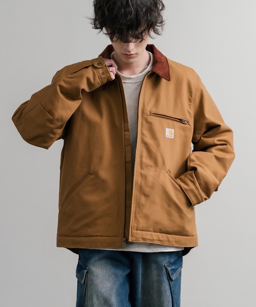 Carhartt（カーハート）の「Carhartt カーハート DUCK DETROIT JACKET  BLANKET LINED オーバーサイズ襟コーデュロイデトロイトジャケット（カバーオール・メンズ・ブラック/ブラウン・L/XL/M）」の10枚目の写真