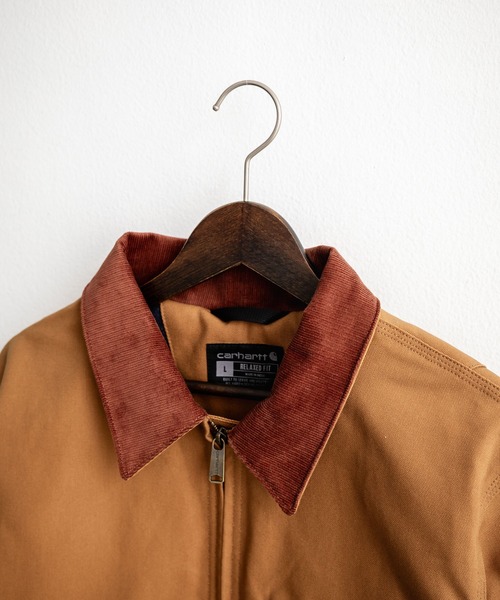 Carhartt（カーハート）の「Carhartt カーハート DUCK DETROIT JACKET  BLANKET LINED オーバーサイズ襟コーデュロイデトロイトジャケット（カバーオール・メンズ・ブラック/ブラウン・L/XL/M）」の15枚目の写真