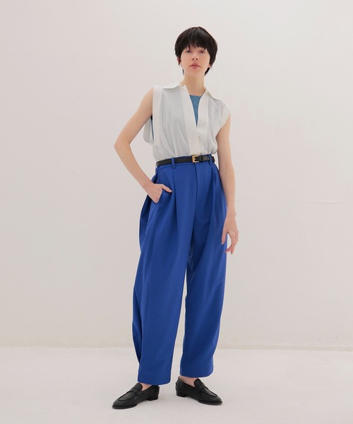 DRESSLAVE（ドレスレイブ）の「side volume tuck pants(サイドボリュームタックパンツ)（その他パンツ・レディース・ホワイト/ブルー・36/38）」の20枚目の写真
