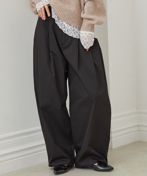 RANAN（ラナン）の「カーブシルエットサイドタックパンツ（その他パンツ・レディース・ブラック/カーキ/アイボリー/ベージュ・L/LL/M/S）」の20枚目の写真