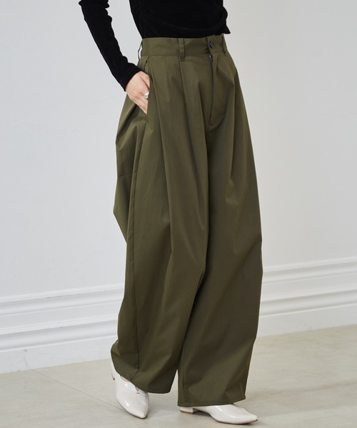 RANAN(ラナン)の「カーブシルエットサイドタックパンツ(その他パンツ・レディース・ブラック/カーキ/アイボリー/ベージュ・L/LL/M/S)」の16枚目の写真