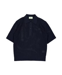 DGRE（ディグレ）の「rope short-sleeved cotton knit navy（ニット/セーター）」