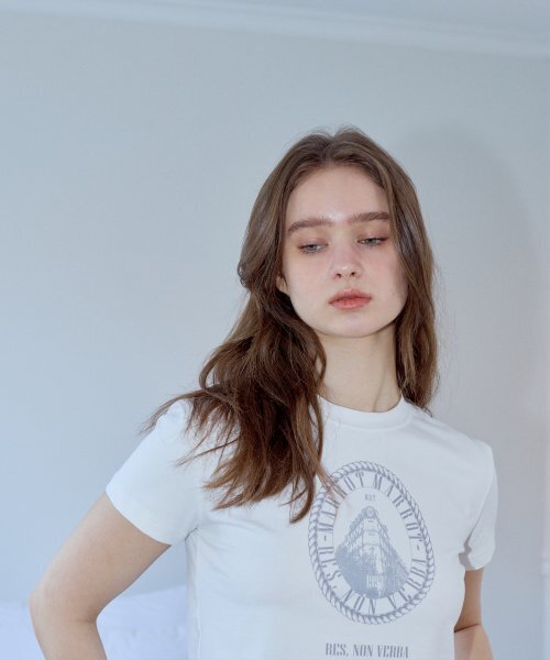 MARROT(マロット)の「フレンチクロップTシャツ_ホワイト(Tシャツ/カットソー・レディース・その他・FREE)」の4枚目の写真