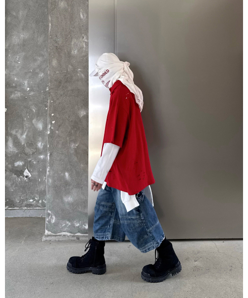 ROARINGRAD（ロアリングラド）の「ディストロイドPKオーバーTシャツレッド（ポロシャツ・レディース・その他・MEDIUM/LARGE）」の4枚目の写真