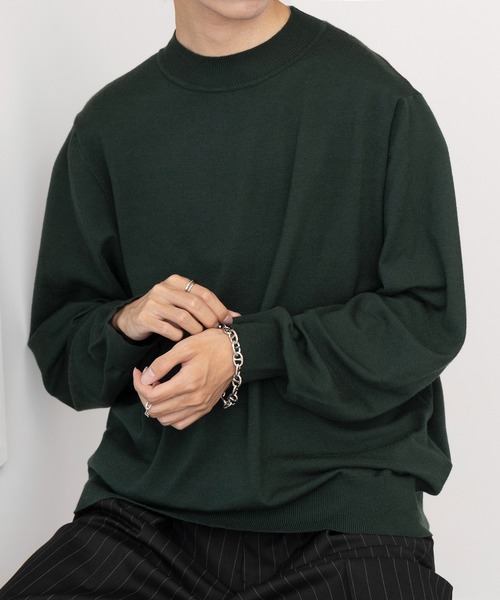 MAISON CLUB（メゾンクラブ）の「【MAISON CLUB】Super High Gauge Mock Neck Knit　/　スーパーハイゲージモックネックニット　セーター（ニット/セーター・メンズ・ネイビー/グリーン/グレー・FREE）」の3枚目の写真