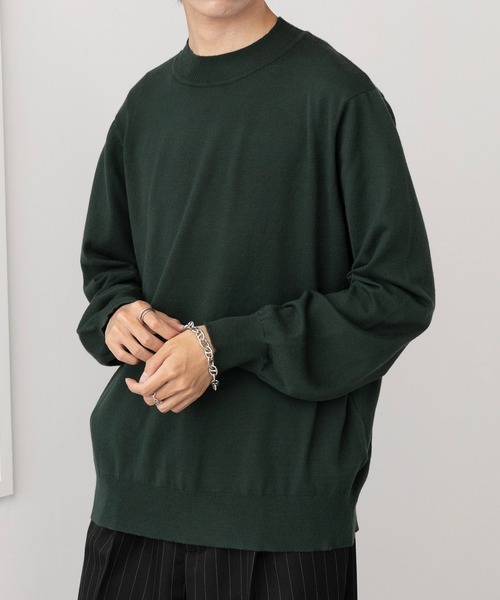 MAISON CLUB（メゾンクラブ）の「【MAISON CLUB】Super High Gauge Mock Neck Knit　/　スーパーハイゲージモックネックニット　セーター（ニット/セーター・メンズ・ネイビー/グリーン/グレー・FREE）」の11枚目の写真