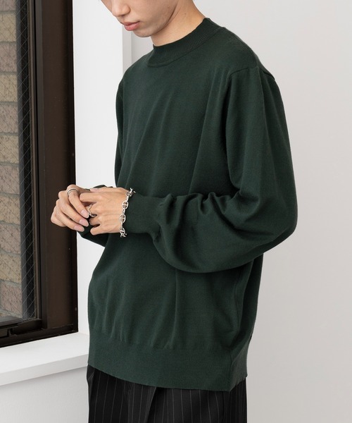 MAISON CLUB（メゾンクラブ）の「【MAISON CLUB】Super High Gauge Mock Neck Knit　/　スーパーハイゲージモックネックニット　セーター（ニット/セーター・メンズ・ネイビー/グリーン/グレー・FREE）」の9枚目の写真