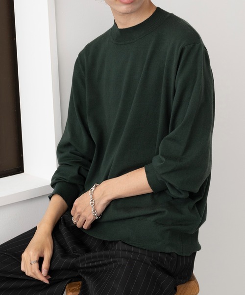 MAISON CLUB（メゾンクラブ）の「【MAISON CLUB】Super High Gauge Mock Neck Knit　/　スーパーハイゲージモックネックニット　セーター（ニット/セーター・メンズ・ネイビー/グリーン/グレー・FREE）」の6枚目の写真