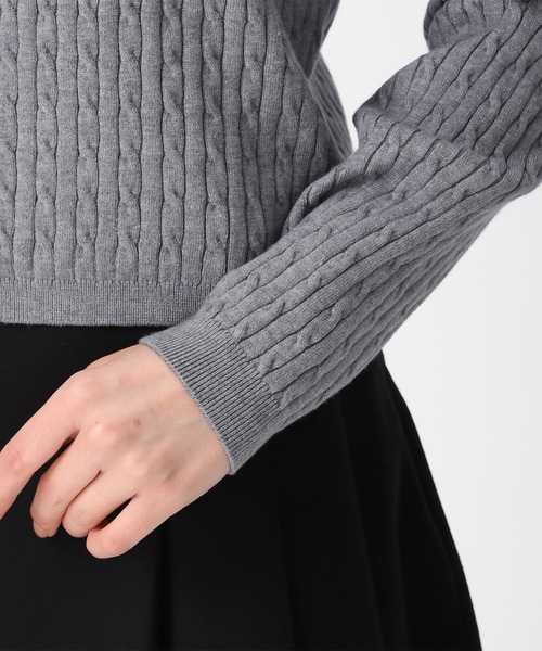 31 Sons de mode（トランテアン　ソン　ドゥ　モード）の「2025秋冬新作 襟付きケーブルカーディガン（カーディガン/ボレロ・レディース・ブラック/グレー/イエロー・ﾌﾘ-）」の15枚目の写真