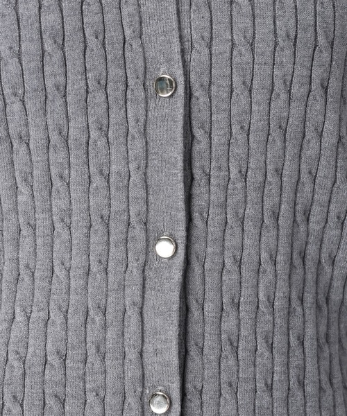 31 Sons de mode（トランテアン　ソン　ドゥ　モード）の「2025秋冬新作 襟付きケーブルカーディガン（カーディガン/ボレロ・レディース・ブラック/グレー/イエロー・ﾌﾘ-）」の17枚目の写真