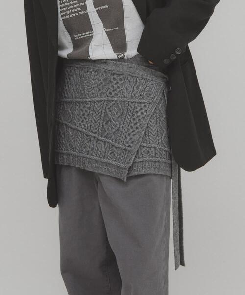 KBF（ケイビーエフ）の「MIXケーブルラップスカート（スカート・レディース・ブラウン/ベージュ/グレー・ONE）」の2枚目の写真