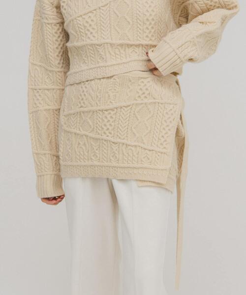 KBF（ケイビーエフ）の「MIXケーブルラップスカート（スカート・レディース・ブラウン/ベージュ/グレー・ONE）」の11枚目の写真