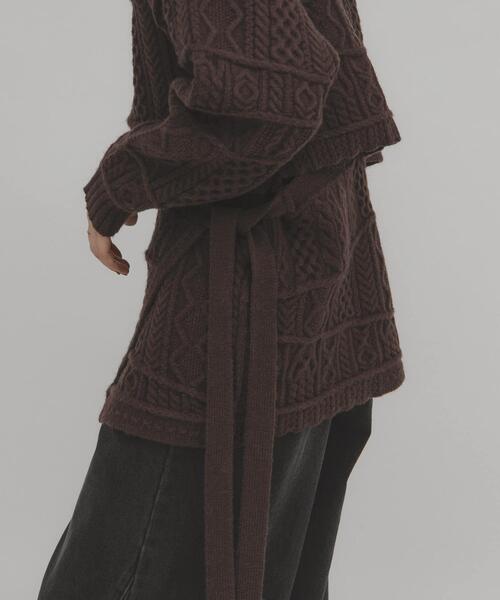 KBF（ケイビーエフ）の「MIXケーブルラップスカート（スカート・レディース・ブラウン/ベージュ/グレー・ONE）」の4枚目の写真