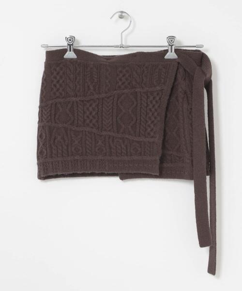 KBF（ケイビーエフ）の「MIXケーブルラップスカート（スカート・レディース・ブラウン/ベージュ/グレー・ONE）」の9枚目の写真