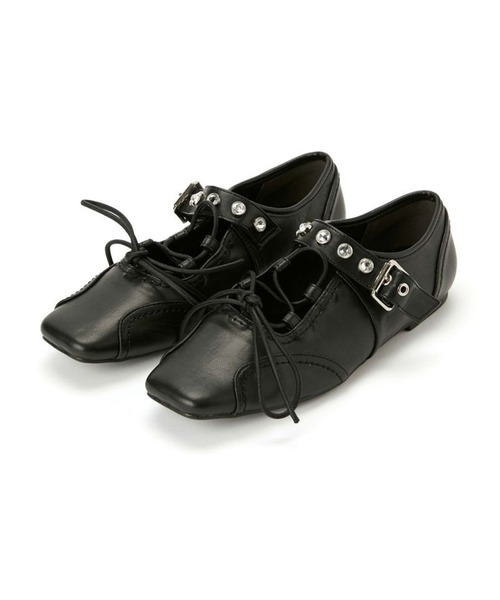 Casselini（キャセリーニ）の「【Casselini】レースアップスニーカー 254-110303（スニーカー・レディース・ブラック/レッド・24.5cm/24cm/23.5cm/23cm）」の2枚目の写真