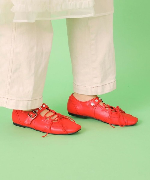 Casselini（キャセリーニ）の「【Casselini】レースアップスニーカー 254-110303（スニーカー・レディース・ブラック/レッド・24.5cm/24cm/23.5cm/23cm）」の7枚目の写真