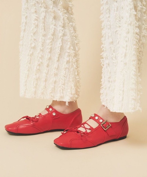 Casselini（キャセリーニ）の「【Casselini】レースアップスニーカー 254-110303（スニーカー・レディース・ブラック/レッド・24.5cm/24cm/23.5cm/23cm）」の11枚目の写真