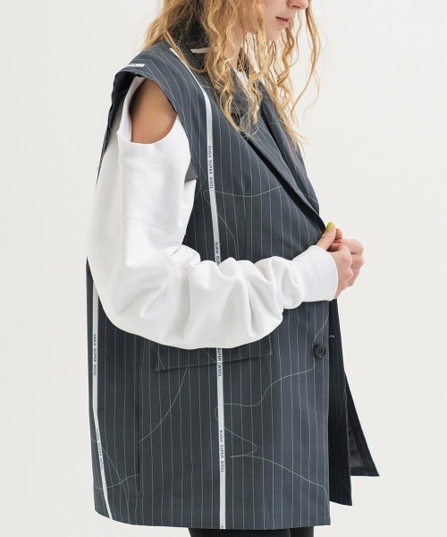 soduk(スドーク) 21aw random cut vest レディース セール】kudos for soduk 'open slit vest'（ベスト）｜soduk