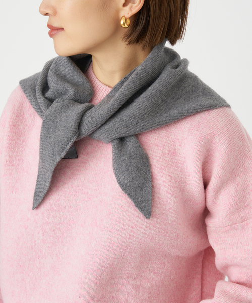 IENA（イエナ）の「《追加》ニットバンダナ（バンダナ/スカーフ・レディース・グレー/アイボリー・FREE）」の4枚目の写真