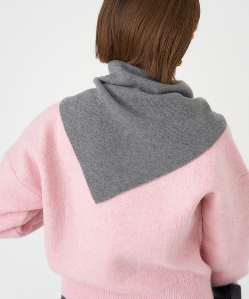 IENA（イエナ）の「《追加》ニットバンダナ（バンダナ/スカーフ・レディース・グレー/アイボリー・FREE）」の6枚目の写真