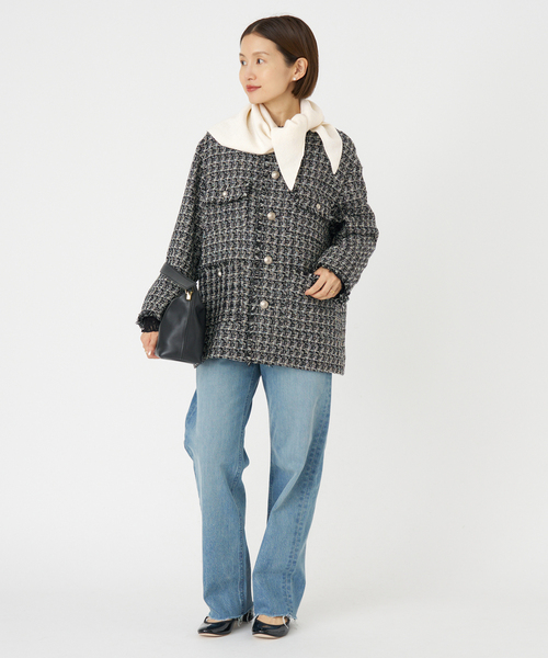 IENA（イエナ）の「《追加》ニットバンダナ（バンダナ/スカーフ・レディース・グレー/アイボリー・FREE）」の9枚目の写真