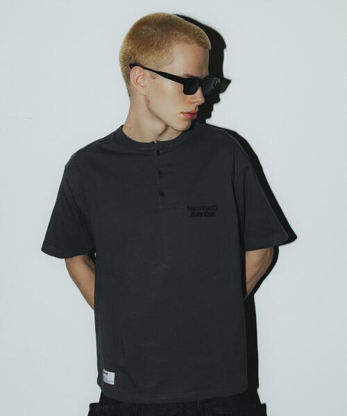 Schott / FINEST QUALITY BUILT TOUGH EMB. HENLEY T‑SHIRT / вышитая henley футболка