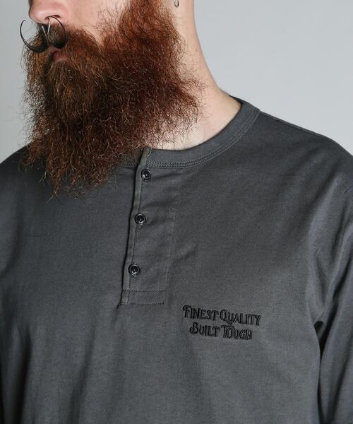 Schott（ショット）の「Schott/ショット/FINEST QUALITY BUILT TOUGH EMB. HENLEY T-SHIRT/刺繍 ヘンリー Tシャツ（Tシャツ/カットソー・メンズ・チャコールグレー/ホワイト/ネイビー・2XL/XL/L/M）」の15枚目の写真