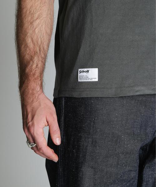 Schott（ショット）の「Schott/ショット/FINEST QUALITY BUILT TOUGH EMB. HENLEY T-SHIRT/刺繍 ヘンリー Tシャツ（Tシャツ/カットソー・メンズ・チャコールグレー/ホワイト/ネイビー・2XL/XL/L/M）」の17枚目の写真