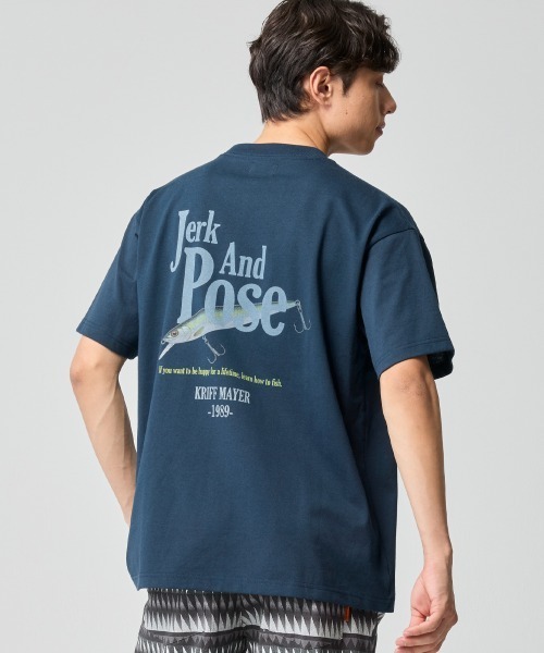 KRIFF MAYER(クリフメイヤー)の「【接触冷感】DRY TOUCH 冷感T(フィッシング)(Tシャツ/カットソー・メンズ・ネイビー/ブラック/オフホワイト/ライム・LARGE/MEDIUM/X-LARGE)」の1枚目の写真