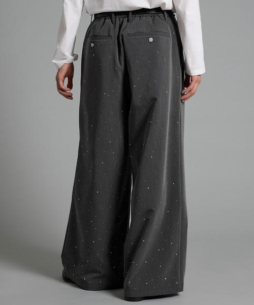 VELNUS(ベルナス)の「【VELNUS】Rhinestone 2-tuck wide slacks /ラインストーン2タックワイドスラックス(スラックス・メンズ・ブラック/チャコールグレー・L/M/S)」の6枚目の写真