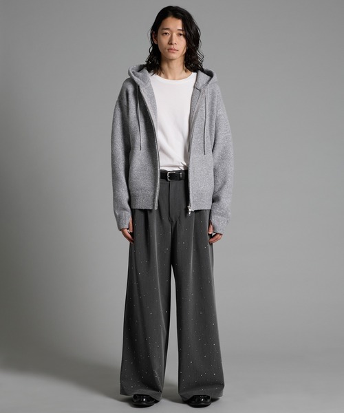 VELNUS(ベルナス)の「【VELNUS】Rhinestone 2-tuck wide slacks /ラインストーン2タックワイドスラックス(スラックス・メンズ・ブラック/チャコールグレー・L/M/S)」の12枚目の写真