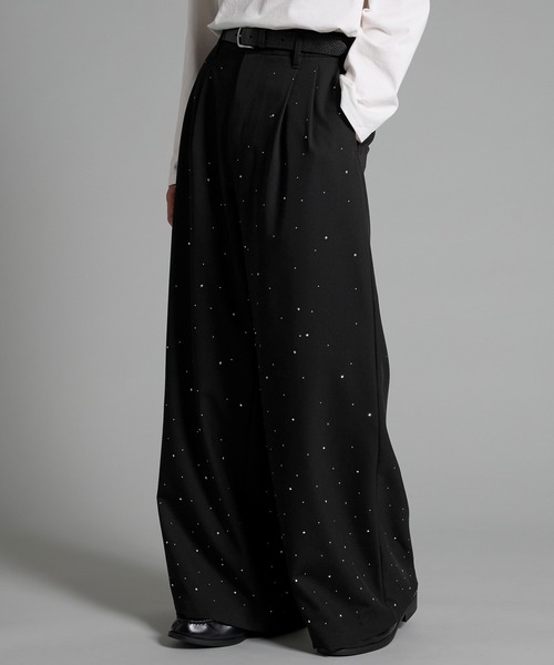 VELNUS(ベルナス)の「【VELNUS】Rhinestone 2-tuck wide slacks /ラインストーン2タックワイドスラックス(スラックス・メンズ・ブラック/チャコールグレー・L/M/S)」の19枚目の写真