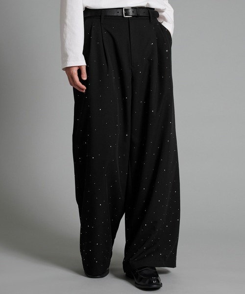 VELNUS(ベルナス)の「【VELNUS】Rhinestone 2-tuck wide slacks /ラインストーン2タックワイドスラックス(スラックス・メンズ・ブラック/チャコールグレー・L/M/S)」の22枚目の写真