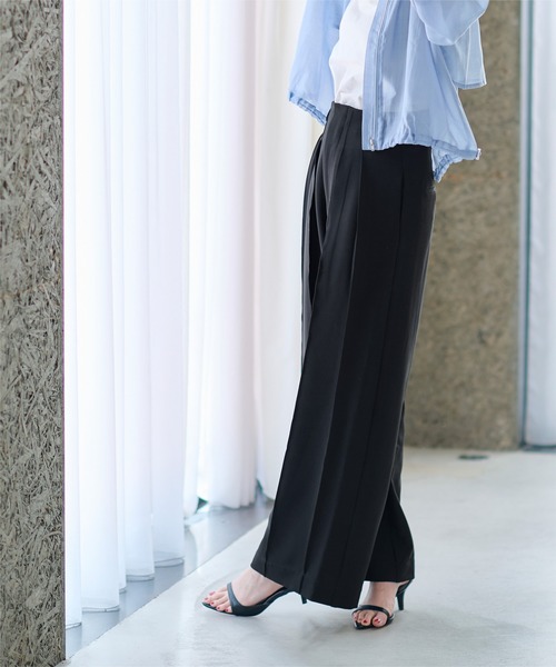 UR'S（ユアーズ）の「ハイウエスト2タックワイドパンツ（その他パンツ・レディース・ホワイト/ピンク/ブルーグレー/ブラック・L/M/S）」の7枚目の写真