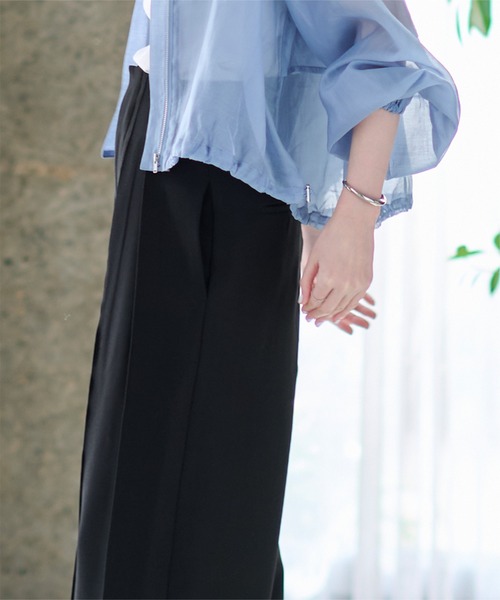 UR'S（ユアーズ）の「ハイウエスト2タックワイドパンツ（その他パンツ・レディース・ホワイト/ピンク/ブルーグレー/ブラック・L/M/S）」の9枚目の写真