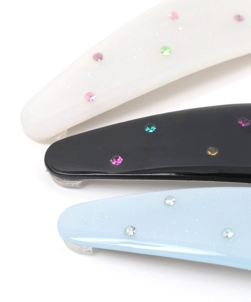 repipi armario（レピピ アルマリオ）の「カラーストーンパッチンピン（ヘアピン・キッズ・ブラック/ブルー/ホワイト・ONESIZE）」の6枚目の写真