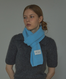 WHITE PROJECT（ホワイトプロジェクト）の「[ギフトボックス]_バージンウールニットマフラー_スカイブルー_ユニセックス（マフラー）」