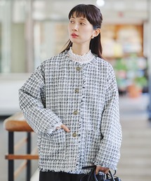 studio CLIP | ドルマンツイードジャケット《オケージョン2026SS》(ノーカラージャケット)