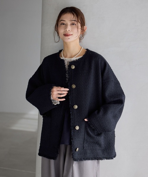 studio CLIP（スタディオクリップ）の「ドルマンツイードジャケット