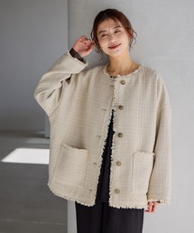 studio CLIP | ドルマンツイードジャケット《オケージョン2026SS》(ノーカラージャケット)