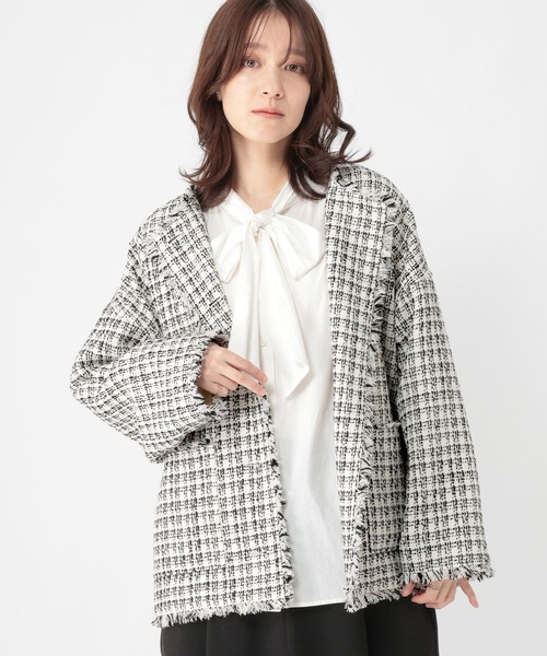 ドルマンツイードジャケット《オケージョン2026SS》（ノーカラー