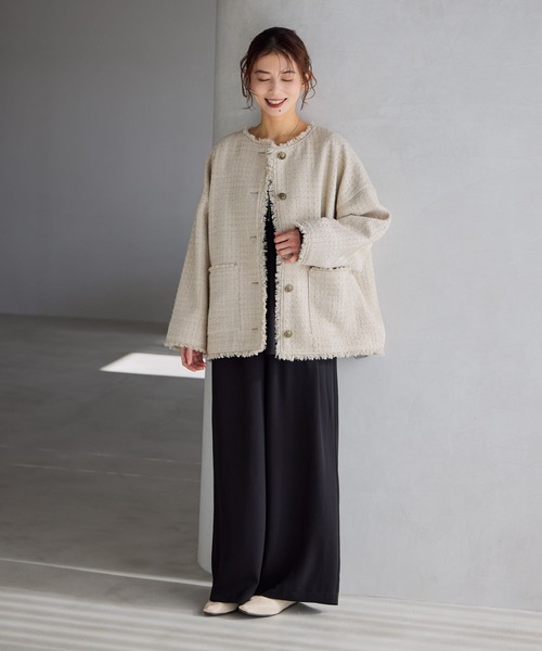 studio CLIP（スタディオクリップ）の「ドルマンツイードジャケット