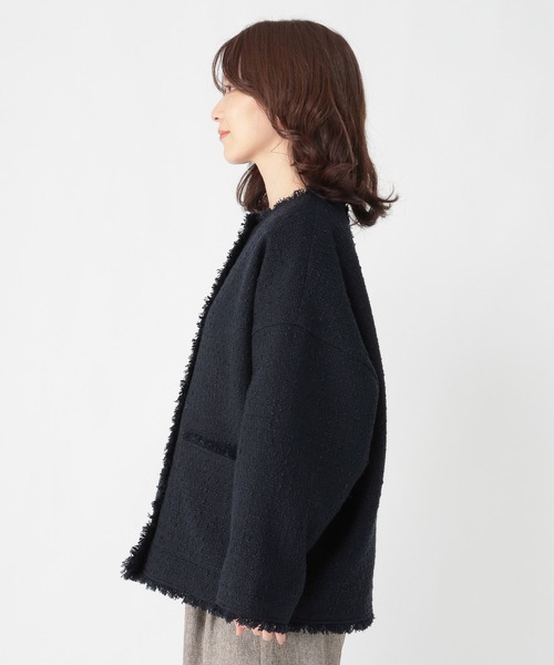 ドルマンツイードジャケット《オケージョン2026SS》（ノーカラー