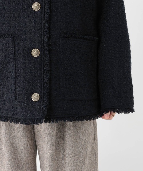 ドルマンツイードジャケット《オケージョン2026SS》（ノーカラー