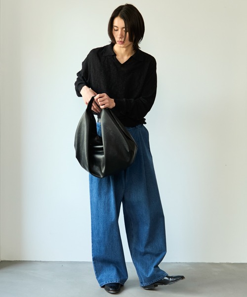 SINSS(シンス)の「Curve shoulder bag / カーブショルダーバッグ(ショルダーバッグ・メンズ・ブラウン/ブラック・FREE)」の5枚目の写真