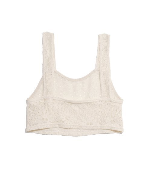 HIGH SCHOOL DISCO(ハイスクールディスコ)の「MUM FLOWER KNITTING SLEEVELESS_BEIGE(Tシャツ/カットソー・レディース・その他・FREE)」の2枚目の写真