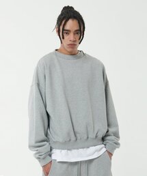 サイドエリーツーピンタックオーバーサイズスウェットシャツ (8%メランジ)