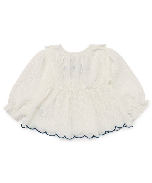 Seraph(セラフ)の「ハートスモッキングチュニックブラウス_ジュニア対応(シャツ/ブラウス・キッズ・オフホワイト/ピンク・80/120/110/100/90/140/130)」の6枚目の写真