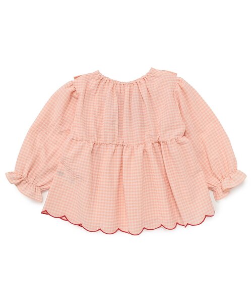 Seraph(セラフ)の「ハートスモッキングチュニックブラウス_ジュニア対応(シャツ/ブラウス・キッズ・オフホワイト/ピンク・80/120/110/100/90/140/130)」の7枚目の写真