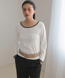 ピコ刺繍アイレットジャガードトップス